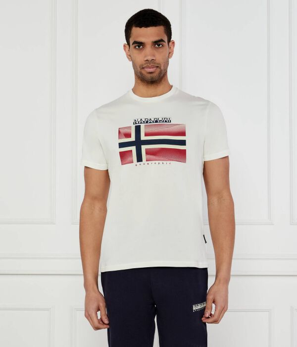 

Футболка лари Relaxed fit Napapijri, экрю