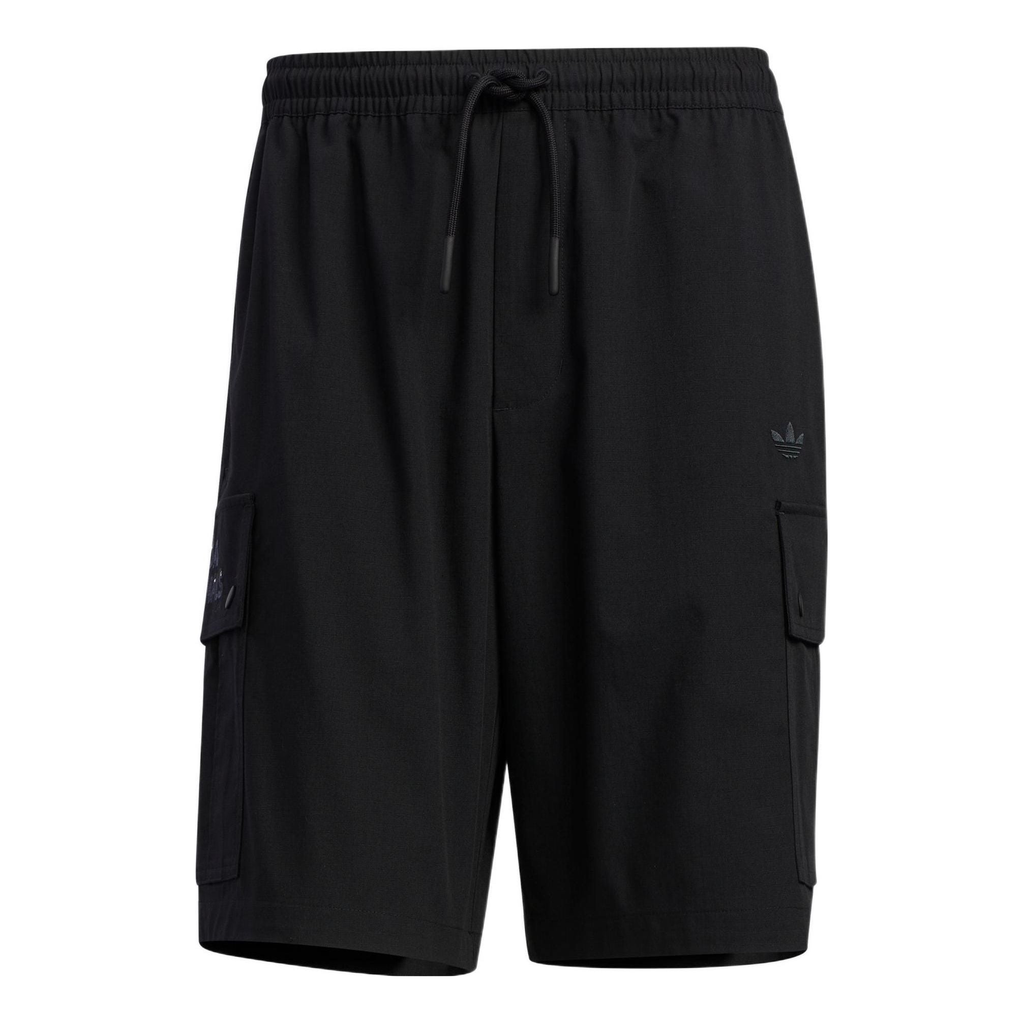 

Шорты adidas originals x Charr Morita Crossover Logo Printing Straight Loose Shorts Black HR3466, черный