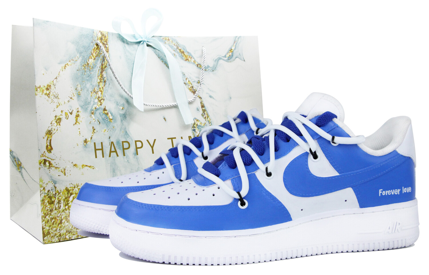 

Кроссовки Nike Air Force 1 Skateboard Shoes Men Low-Top Blue White