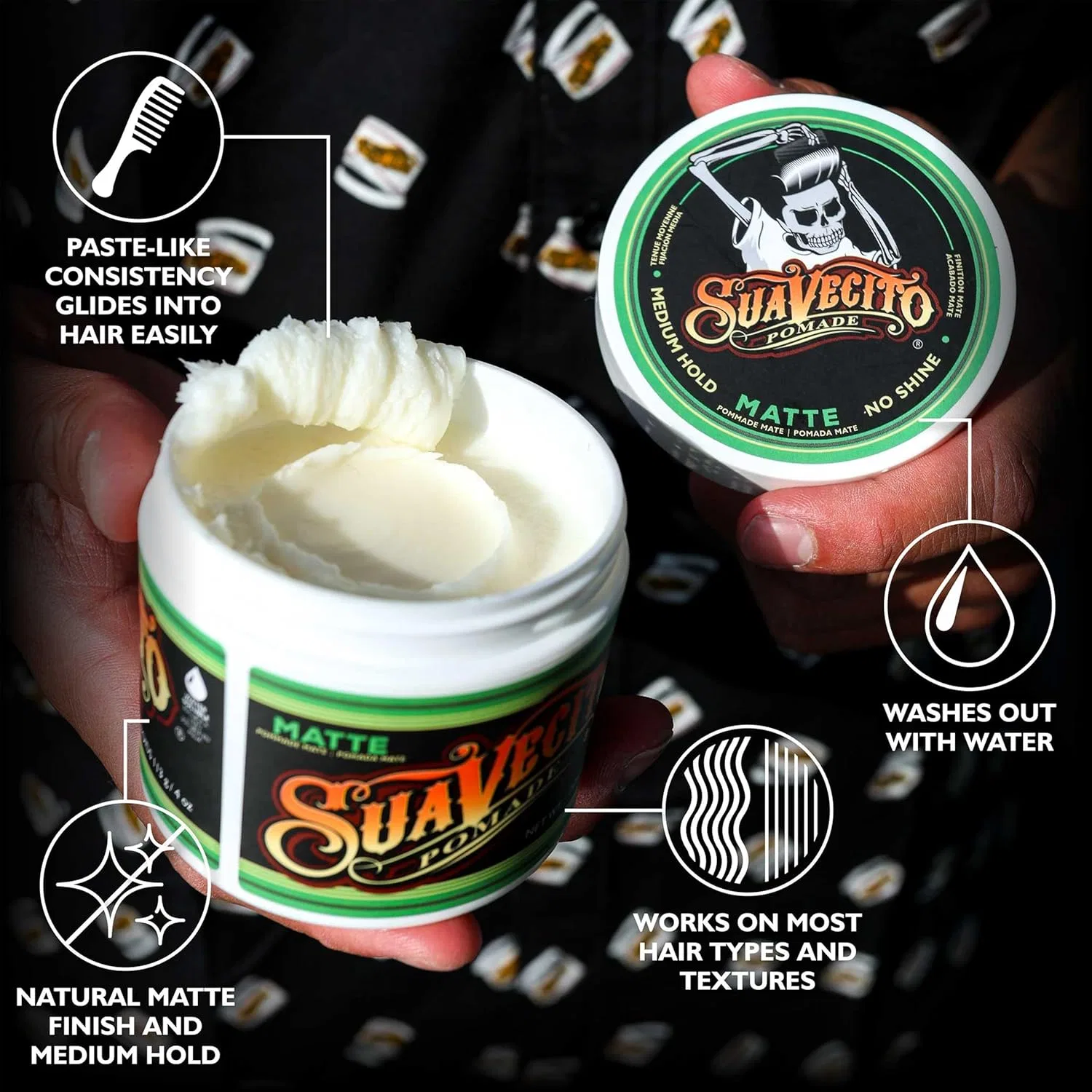 Мужская матовая помада для волос «Matte Pomade» от Suavecito Suavecito — фото 3