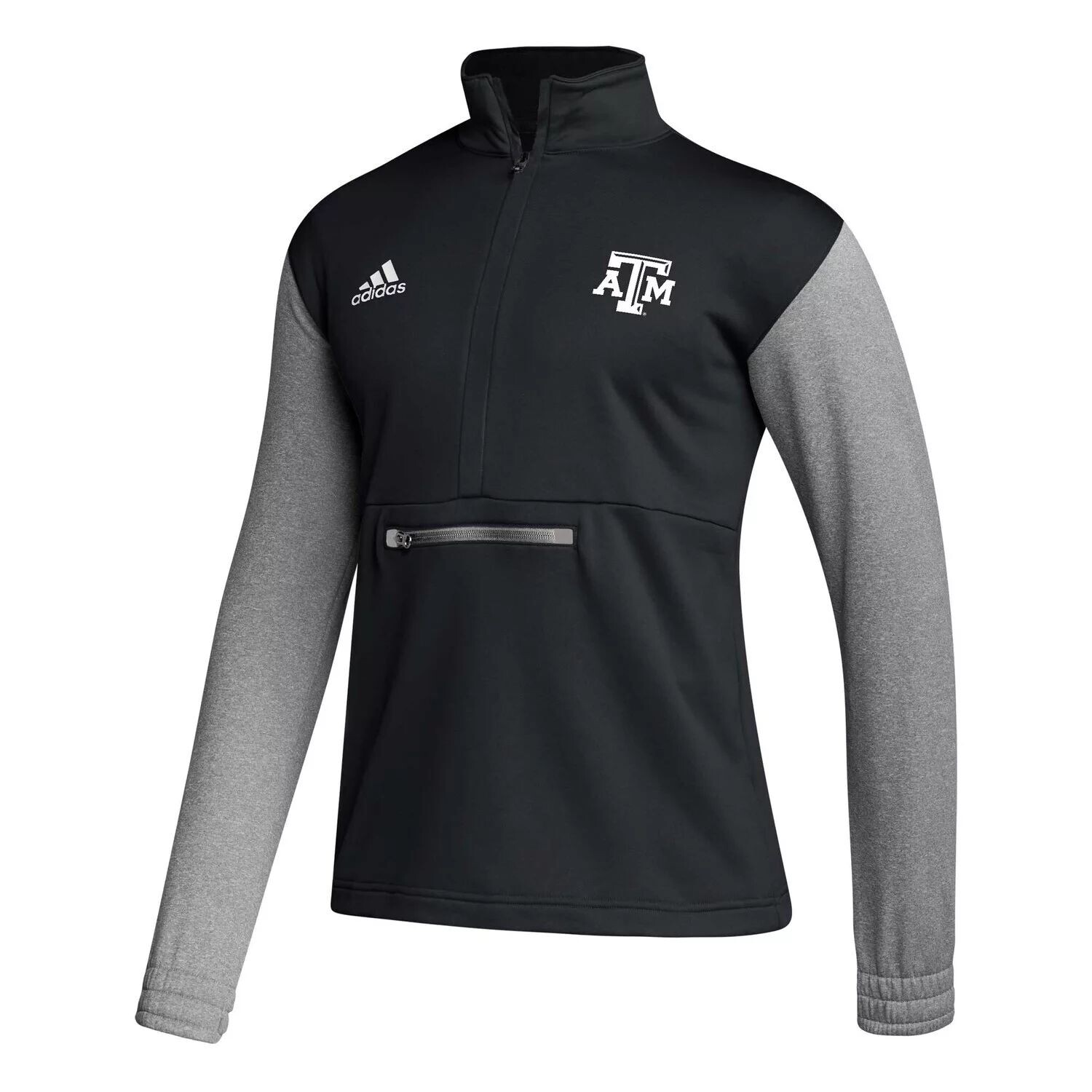 Мужская черная куртка Texas A&M Aggies Team Issue AEROREADY с молнией на четверть adidas — фото 2