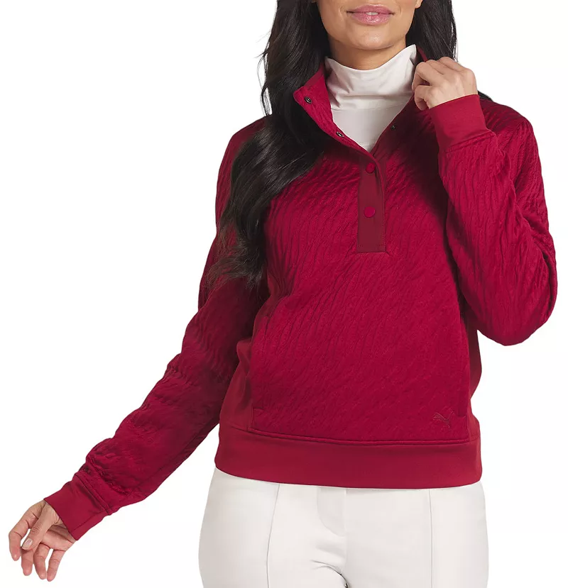 

Женская куртка для гольфа Puma Jacquie Snap Pullover, цвет Intense Red