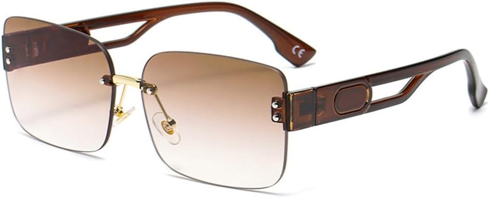 

Женские солнцезащитные очки без оправы, мужские солнцезащитные очки квадратной формы с градиентными линзами, прямоугольные солнцезащитные очки без оправы AHSGDVC, C4 Tea