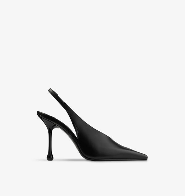 Туфли-Лодочки Isa 95 из кожи с открытой пяткой и каблуком Jimmy Choo, черный