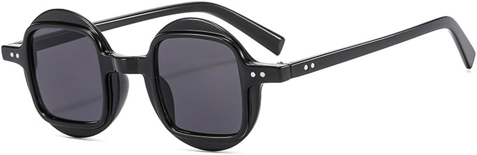 

Женские круглые солнцезащитные очки в стиле ретро-панк с прозрачными градиентными линзами и защитой от УФ-излучения UV400. Мужские солнцезащитные очки с заклепками, двухцветные LANGSER, Black Grey