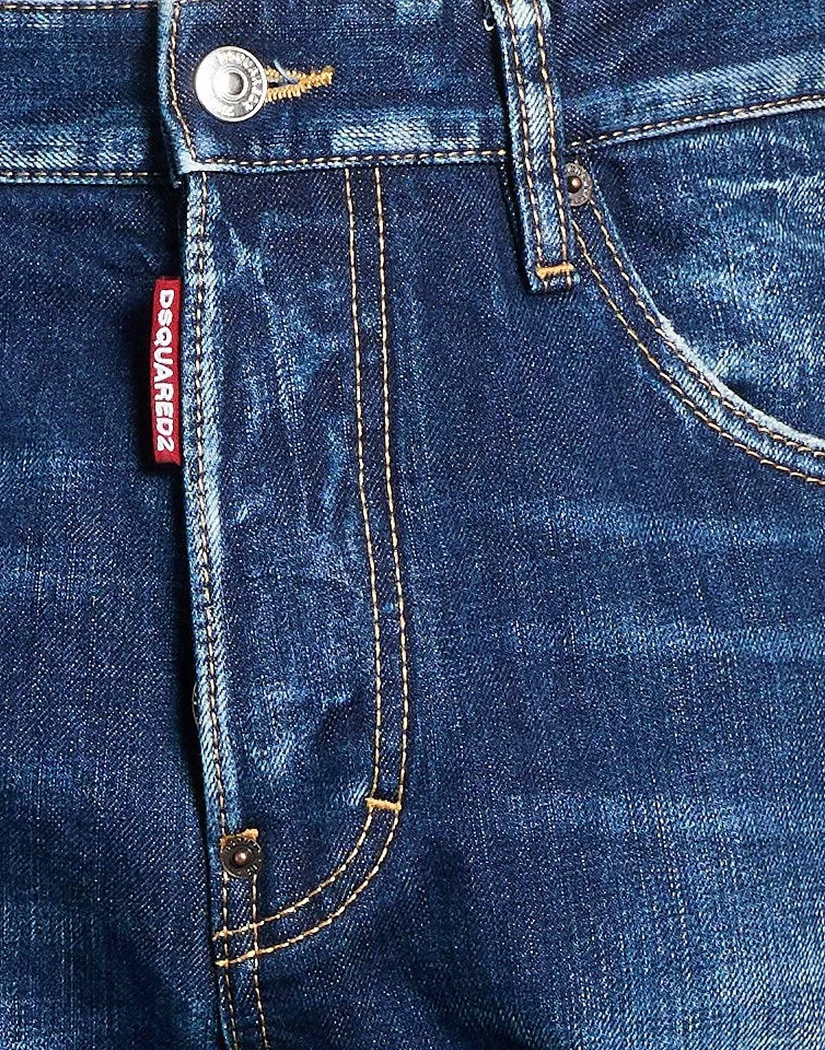 Джинсы прямого кроя Dsquared2 синие — фото 4
