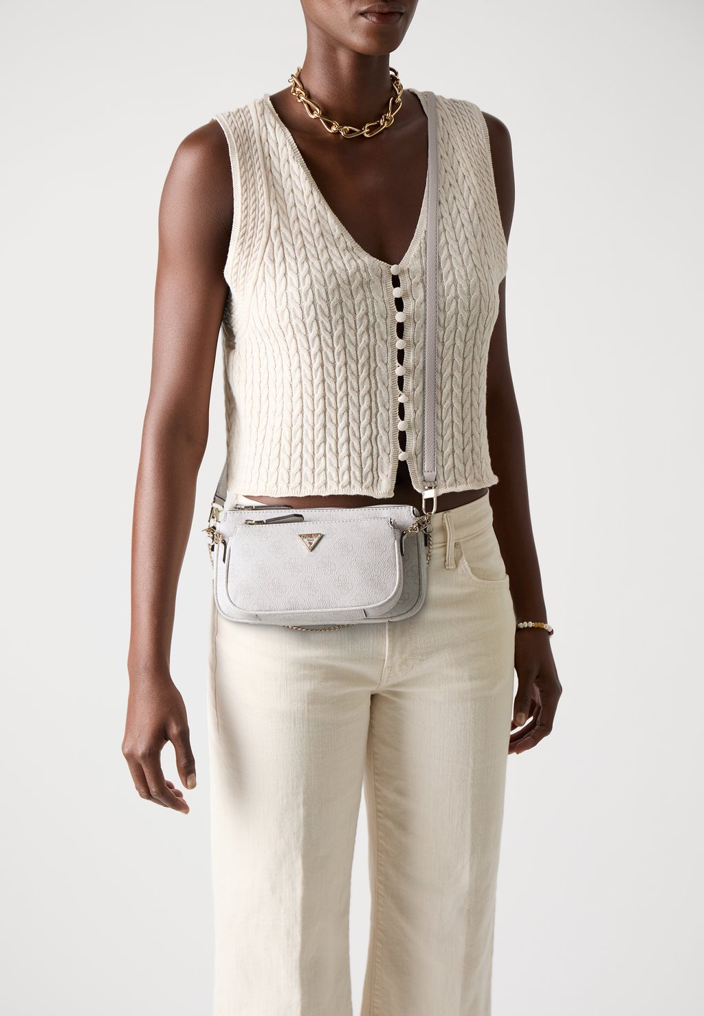 

Сумка NOELLE II DBL POUCH CROSSBODY SET Guess, белый