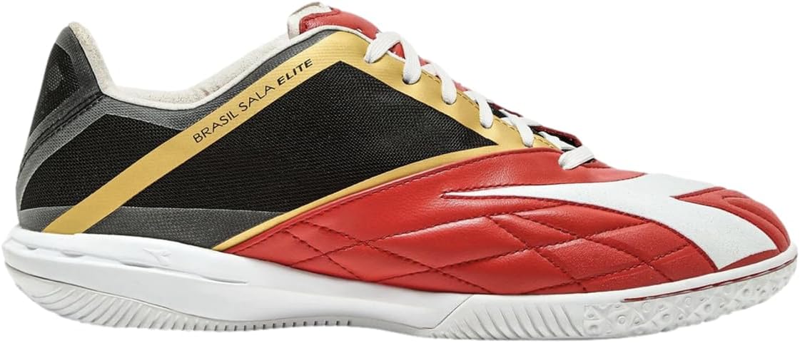 

Мужские бутсы для мини-футбола Diadora Brasil Sala Cup - мягкая кожаная внутренняя отделка, дышащая сетчатая внешняя отделка, оптимальное сцепление для футзала, белый/черный/красный