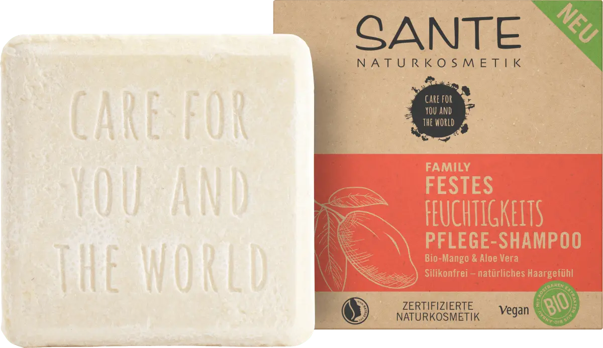 

Твердый шампунь Moisture Organic Mango Алоэ Вера 60г SANTE NATURKOSMETIK