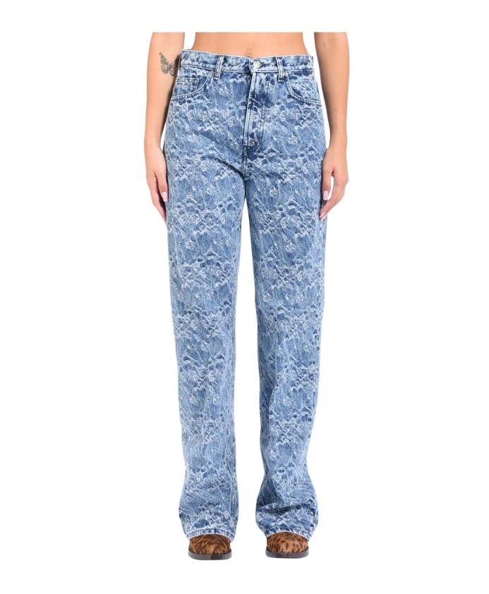 

Широкие джинсы из жаккардовой ткани Dondup, синий