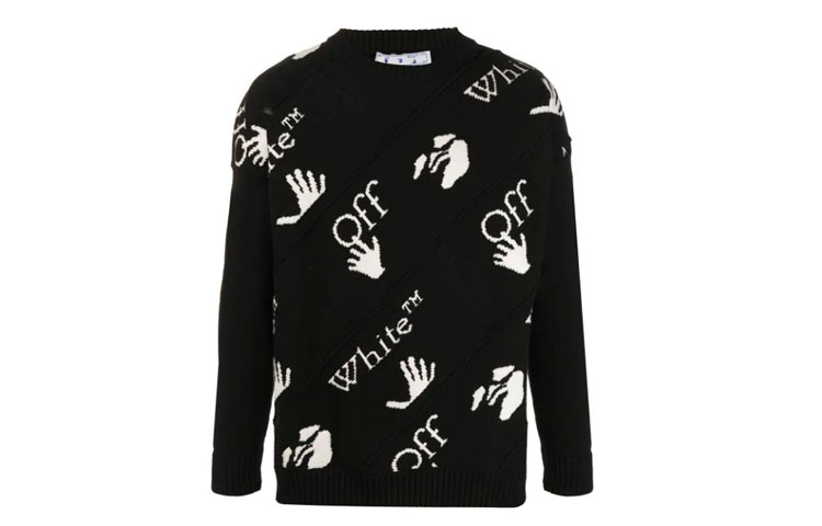 

OFF WHITE Свитер с принтом "Drowning" OFF-WHITE, черный