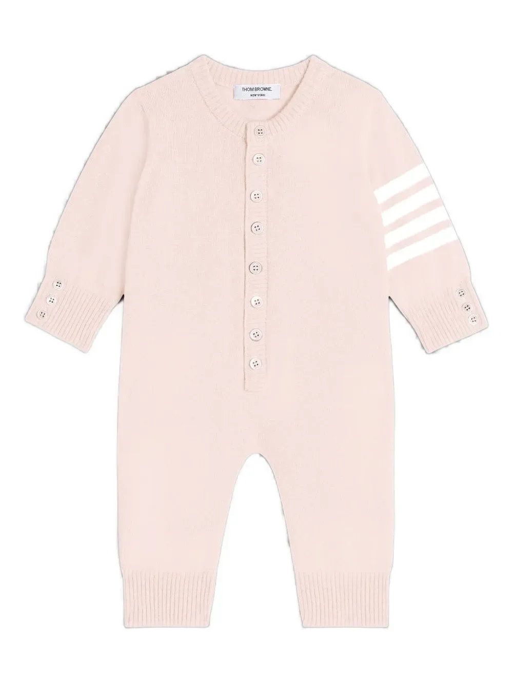 Комбинезон на пуговицах с полосками 4-Bar Thom Browne Kids, розовый