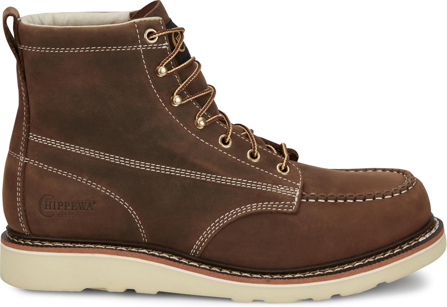 Ботинки мужские Chippewa Men's Edge Walker 6 с шнуровкой и клиновидной подошвой, Hickory - Soft Toe — фото 3