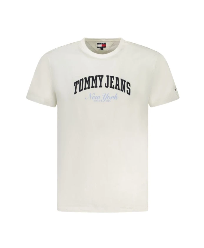 

Белая хлопковая мужская футболка с классическим логотипом Tommy Hilfiger, белый