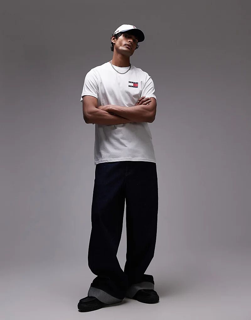 

Футболка Essential Flag облегающего кроя белого цвета Tommy Jeans