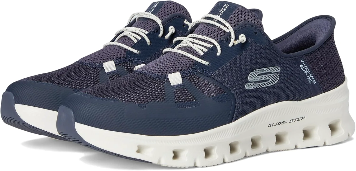 Мужские кроссовки Skechers Glide-Step Pro с удобной посадкой без шнурков, темно-синий — фото 2