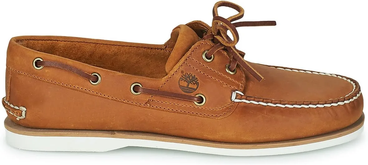 Мужские классические низкие ботинки Timberland Classic Boat с двумя парами роскошных ботинок, коричневый — фото 2