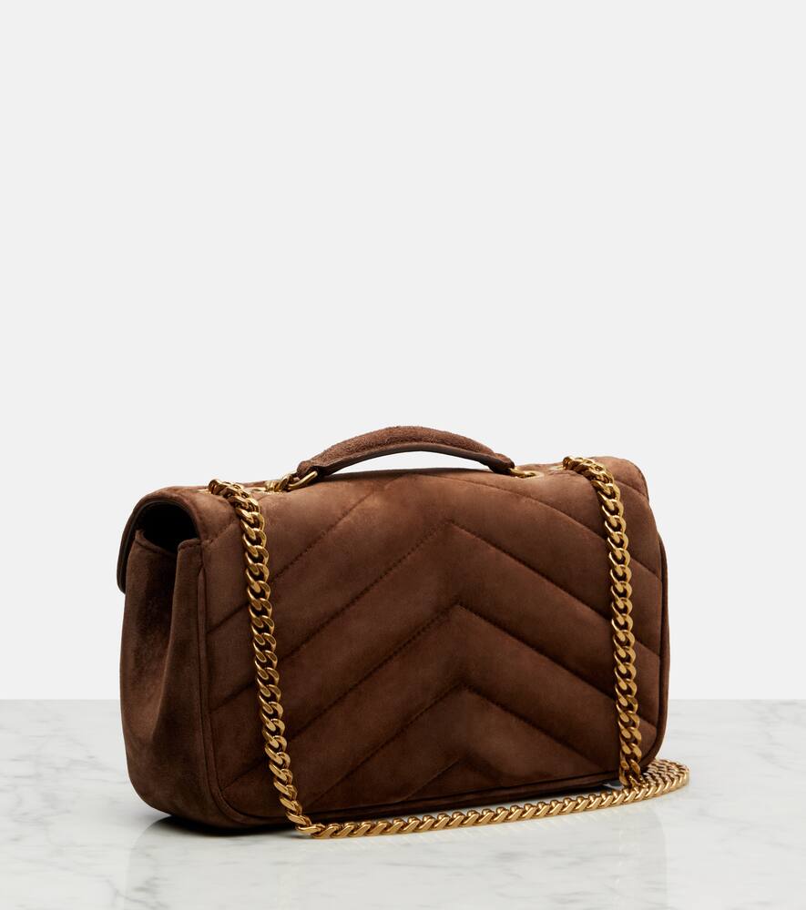 Сумка через плечо Lou Lou Small из матовой замши мателассе Saint Laurent, Brown Coffee — фото 4
