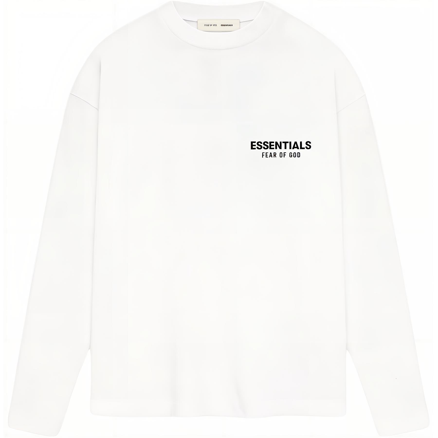 Классическая футболка с длинными рукавами Fear Of God Essentials, ярко-белый — фото 3
