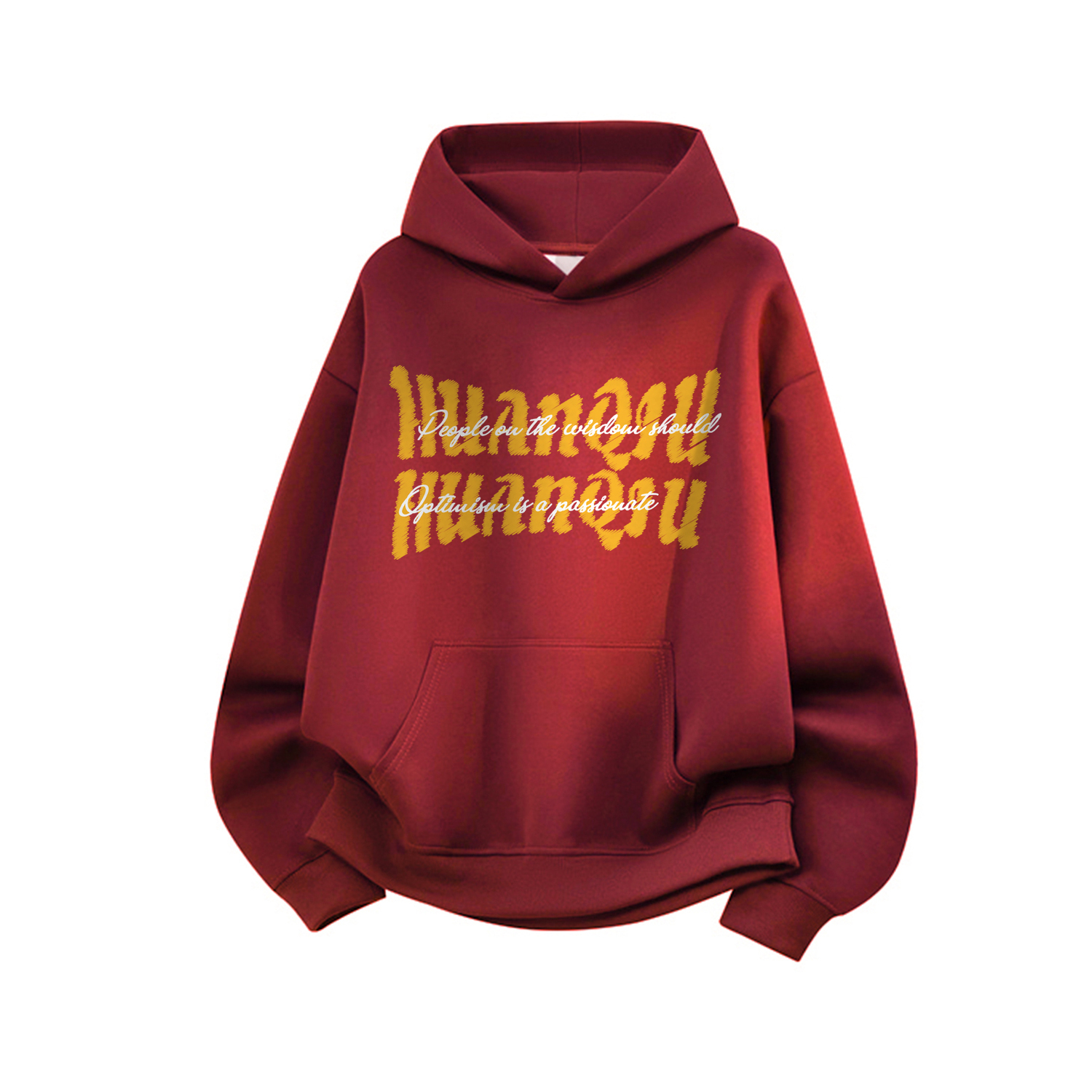

Толстовка Unisex Hooded Moderate Heavyweight HUANQIU, burgundy