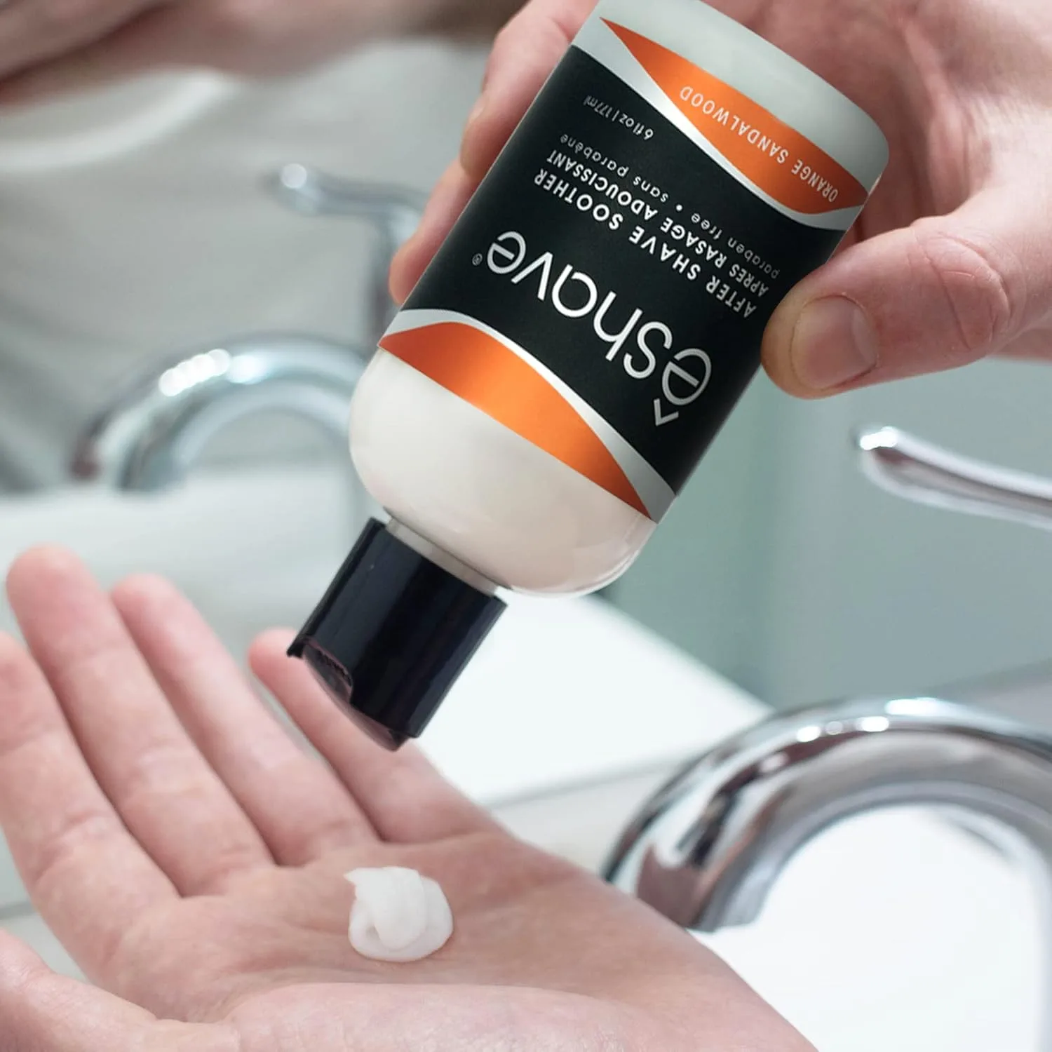 Бальзам после бритья eShave для мужчин, успокаивает раздражение, глубоко увлажняет, веганский, Zesty Orange Sandalwood, 170 г, Orange — фото 4