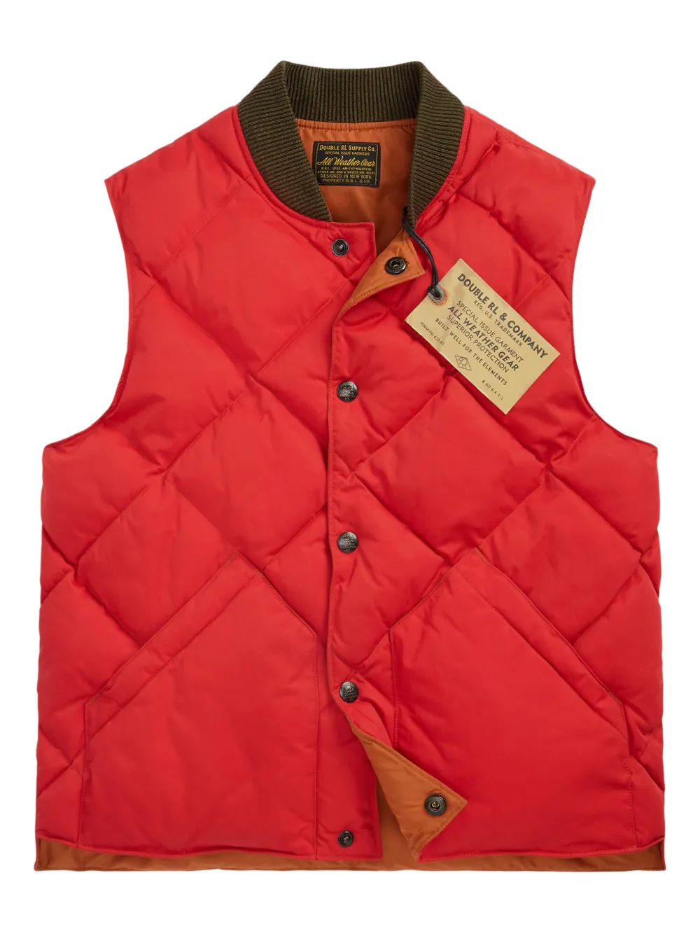 

Стеганый жилет Ralph Lauren RRL, оранжевый