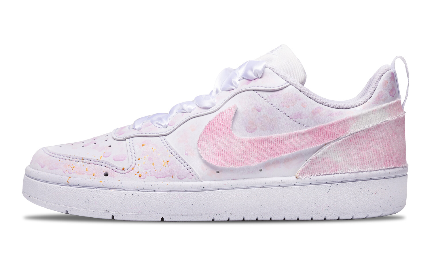 

Кроссовки Nike Court Borough Skateboarding Shoes Women's Low-top White/gold/pink, розовый