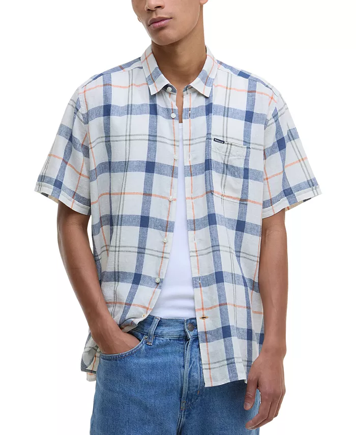 

Мужская рубашка Croft с коротким рукавом и клетчатым узором на пуговицах Barbour, мультиколор