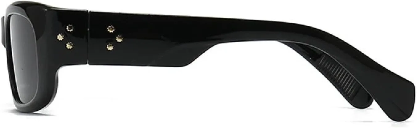 

Модные винтажные прямоугольные солнцезащитные очки для женщин и мужчин, роскошные, с градиентным переходом цвета, в стиле панк, с заклепками TYUVIVO, Black Blue