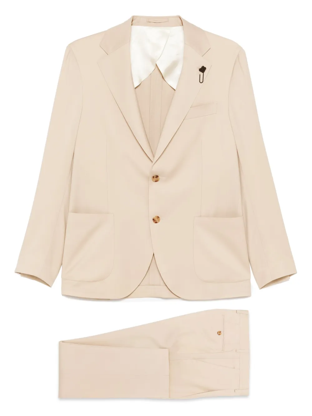 

Костюм-двойка из вирджинской шерсти Lardini, нейтральный