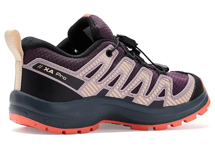 Кроссовки для трейла Xa Pro V8 Waterproof Salomon Kids, Plum Kitten/Turbulence/Fusion Coral — фото 4