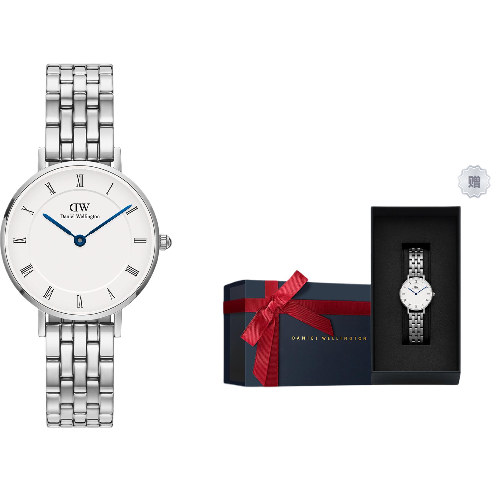 

DW/DanielWellington Часы Petite Roman Numerals 28mm, Elegant Silver Blue Premium Watch