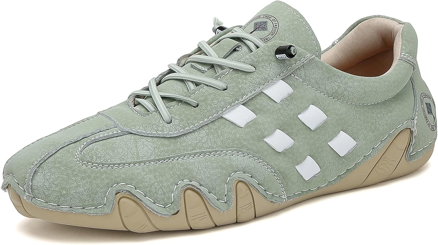 

Мужские кожаные повседневные слипоны для вождения, легкие, удобные, низкие, плоские для ходьбы, модные кроссовки Qijozxn, зеленый