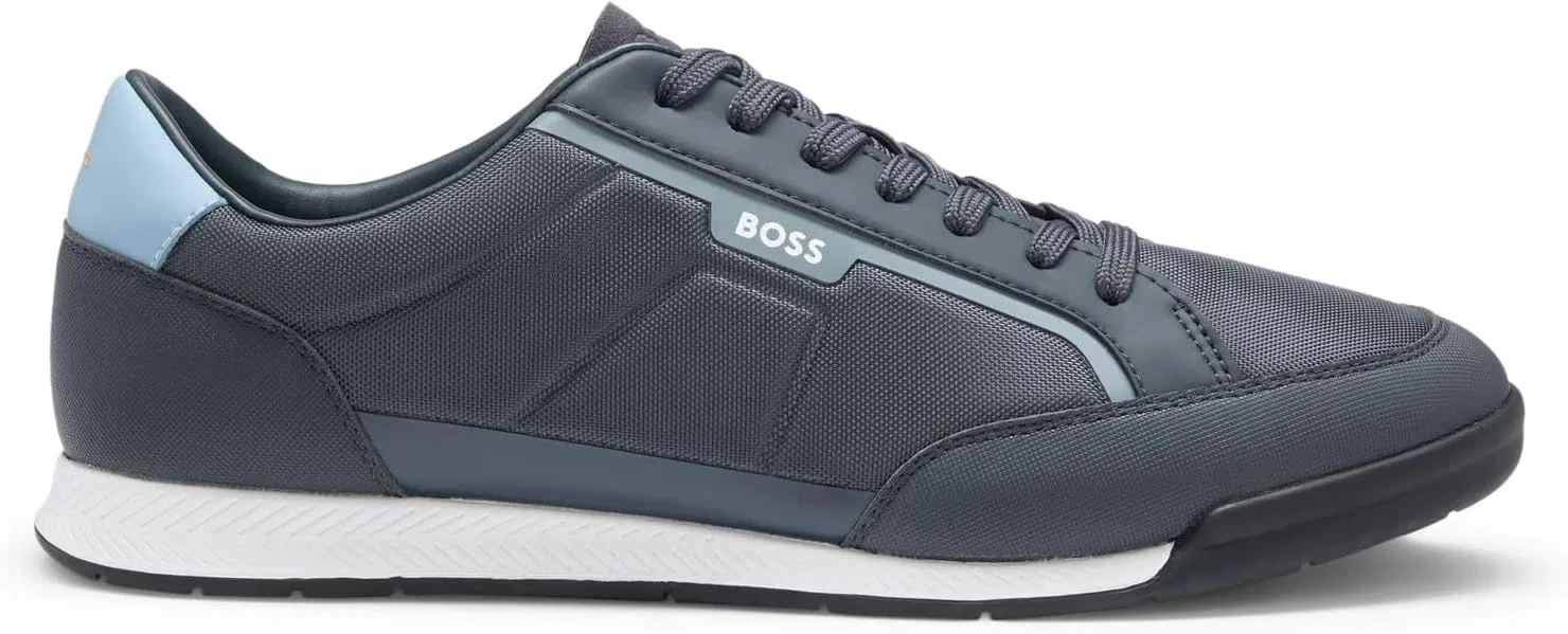 Мужские кроссовки BOSS Nitan_Lowp_txthem с низким профилем, Navy