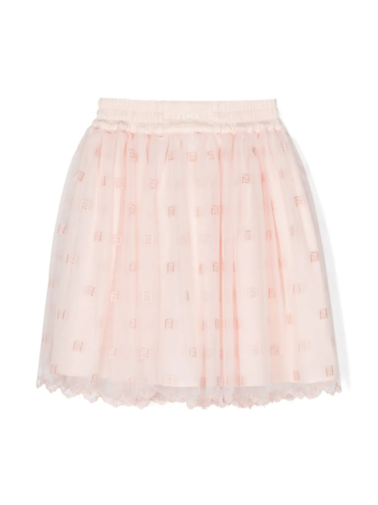 

Расклешенная юбка с логотипом Fendi Kids, розовый