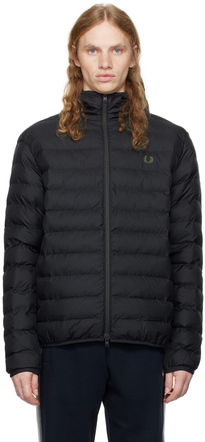 

Черная утепленная куртка с капюшоном Fred Perry