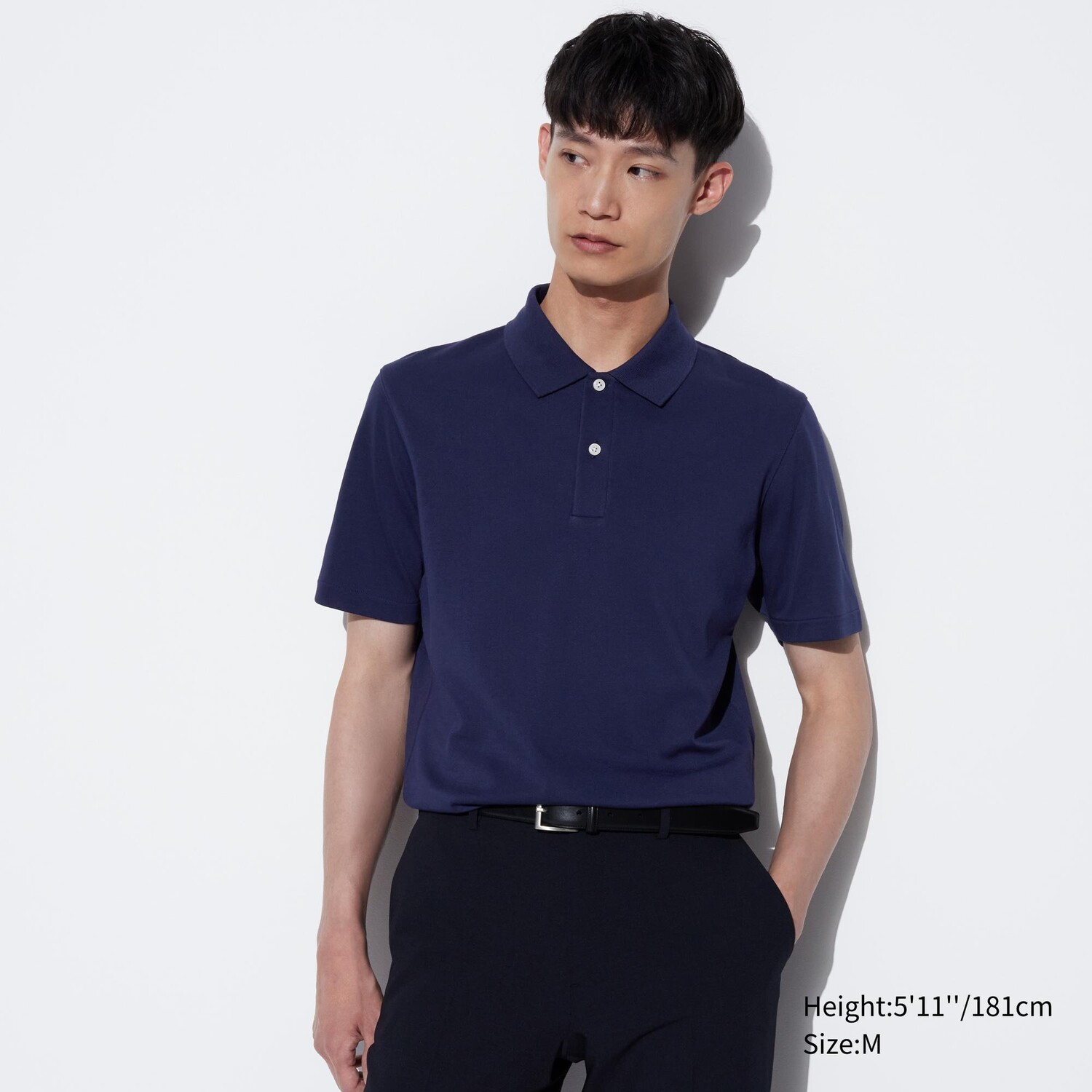

Поло из хлопкового пике AIRism UNIQLO, синий