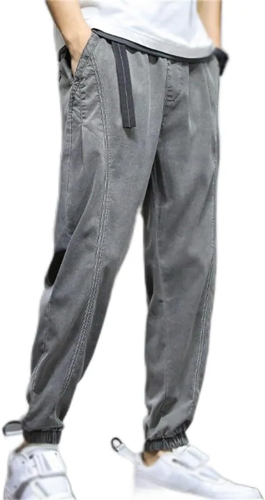 

Мужские джинсы Stretch Soft Lycra тонкие свободные дизайн Elasticated Korean Casual Large Size SIDUFHAOPKLL