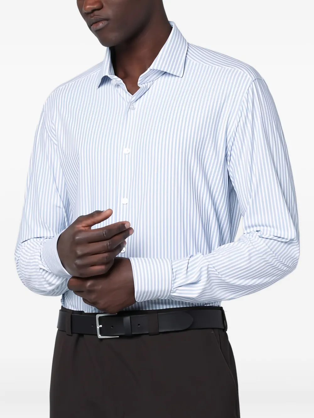 

Полосатая рубашка с длинными рукавами Xacus, синий