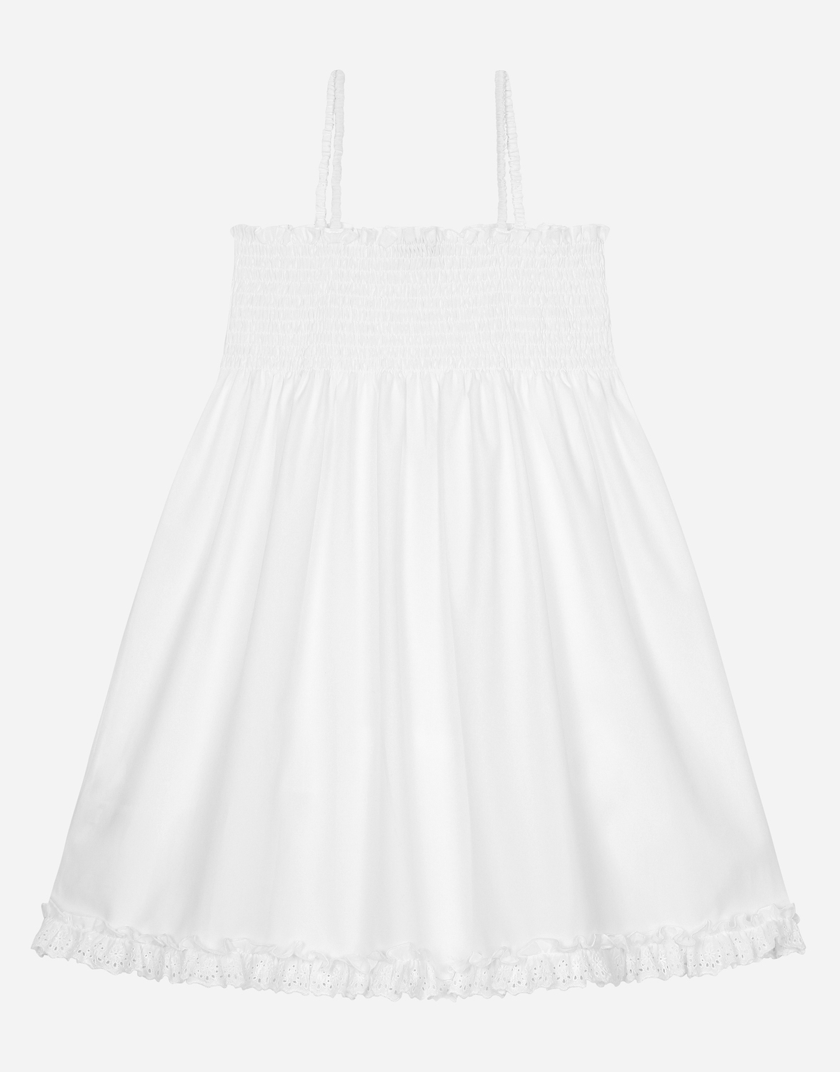 Платье из поплина и кружева бродери-англяз Dolce&Gabbana, белый — фото 2