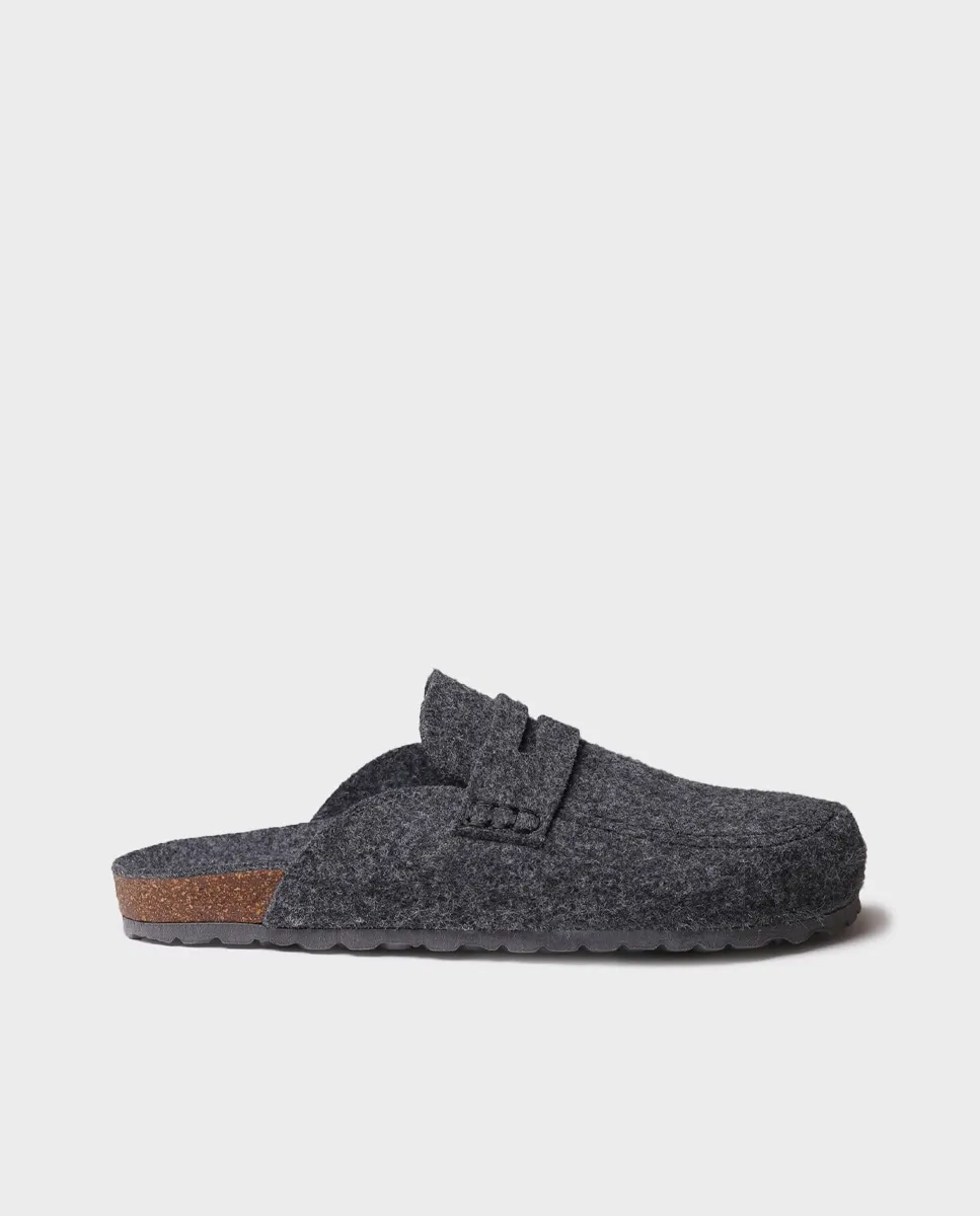 

Мужские домашние тапочки из войлока в стиле сабо Toni Pons, темно-серый