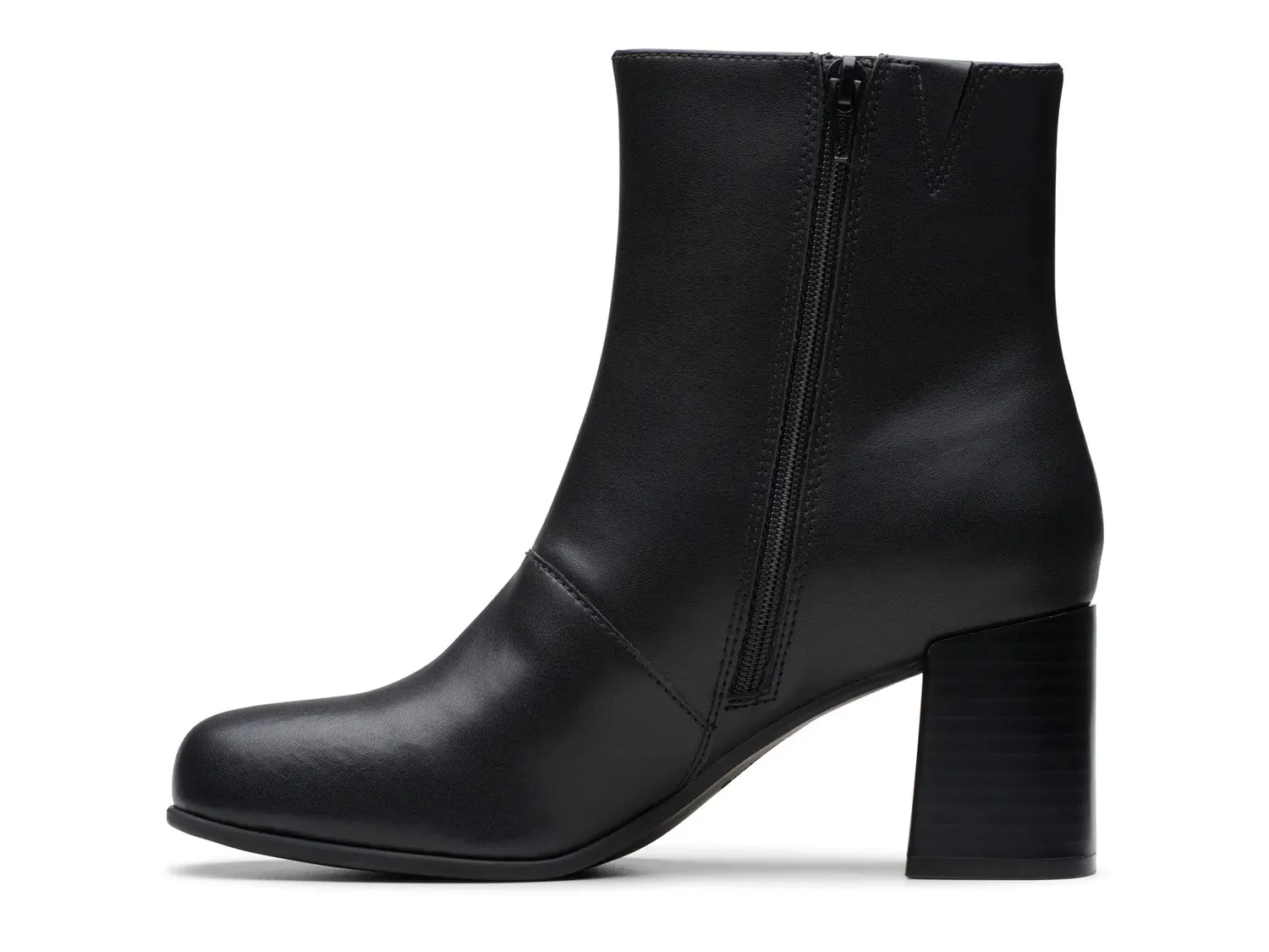 Ботильоны женские Clarks Kiersta Faye кожаные на блочном каблуке, черный — фото 2