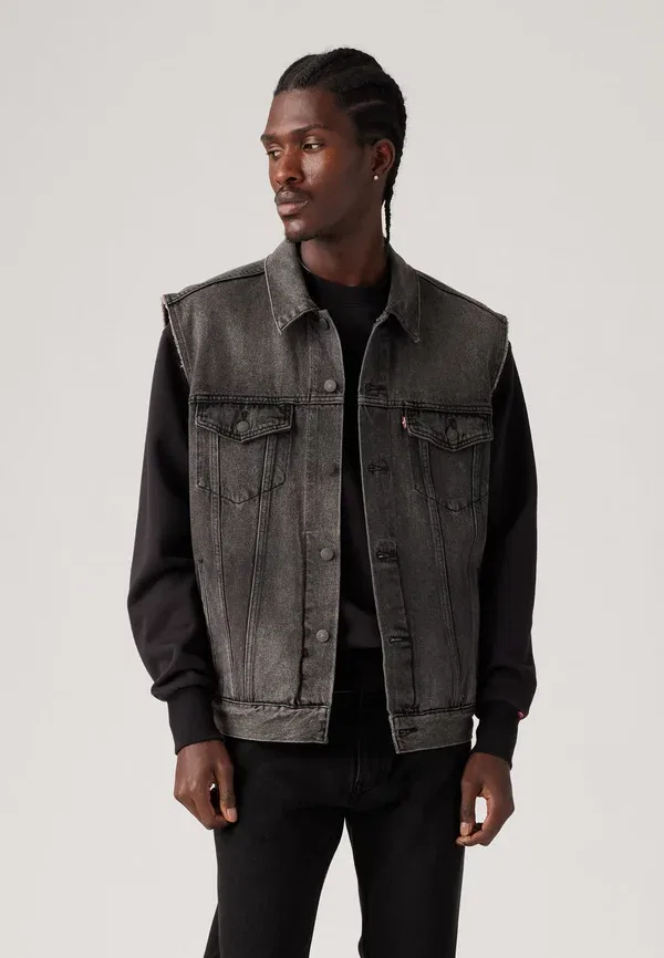 Жилет-безрукавка Levi'S Relaxed trucker vest waistcoat, цвет ночная сова — фото 2