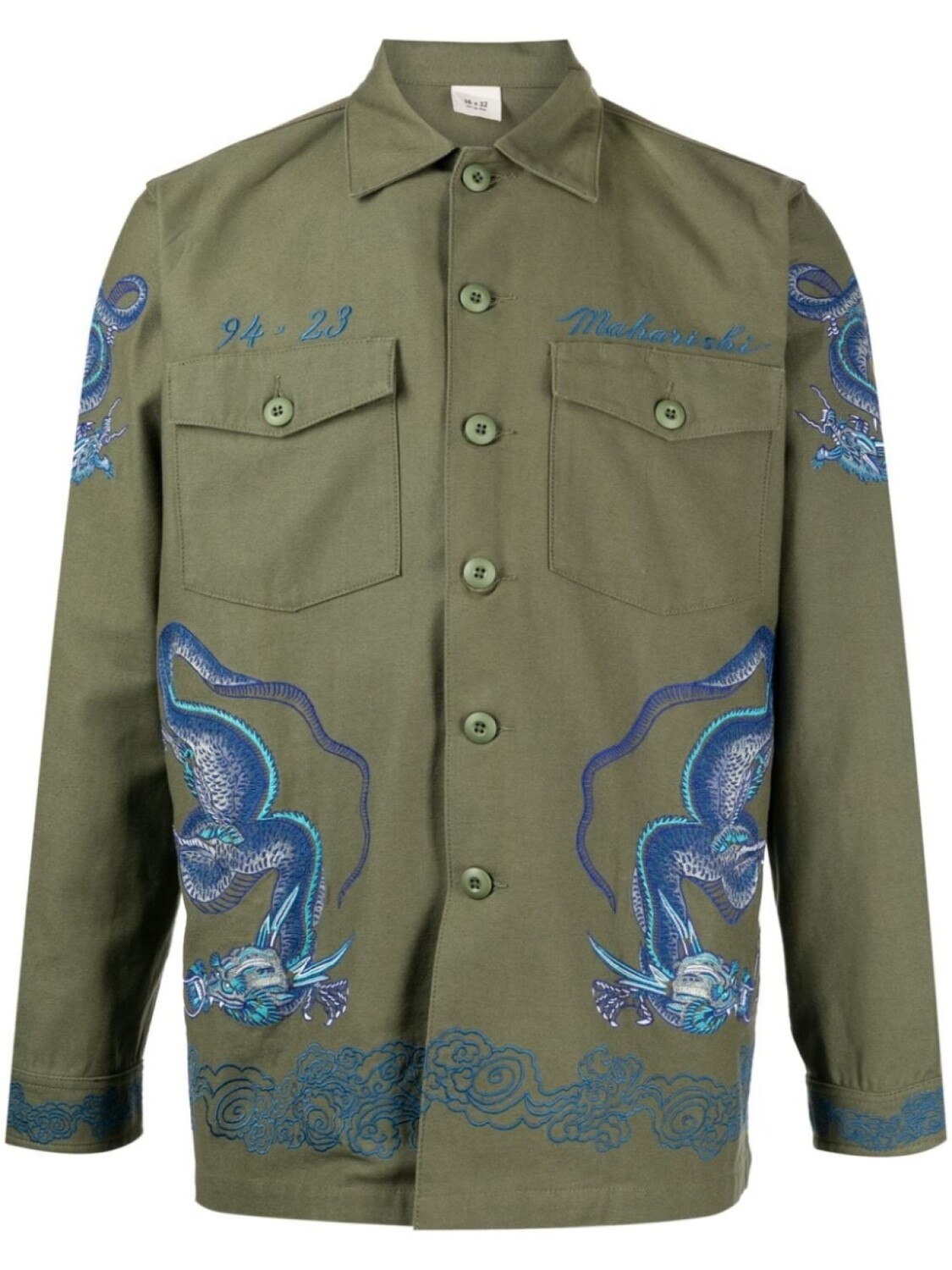 

Maharishi рубашка с вышивкой, зеленый