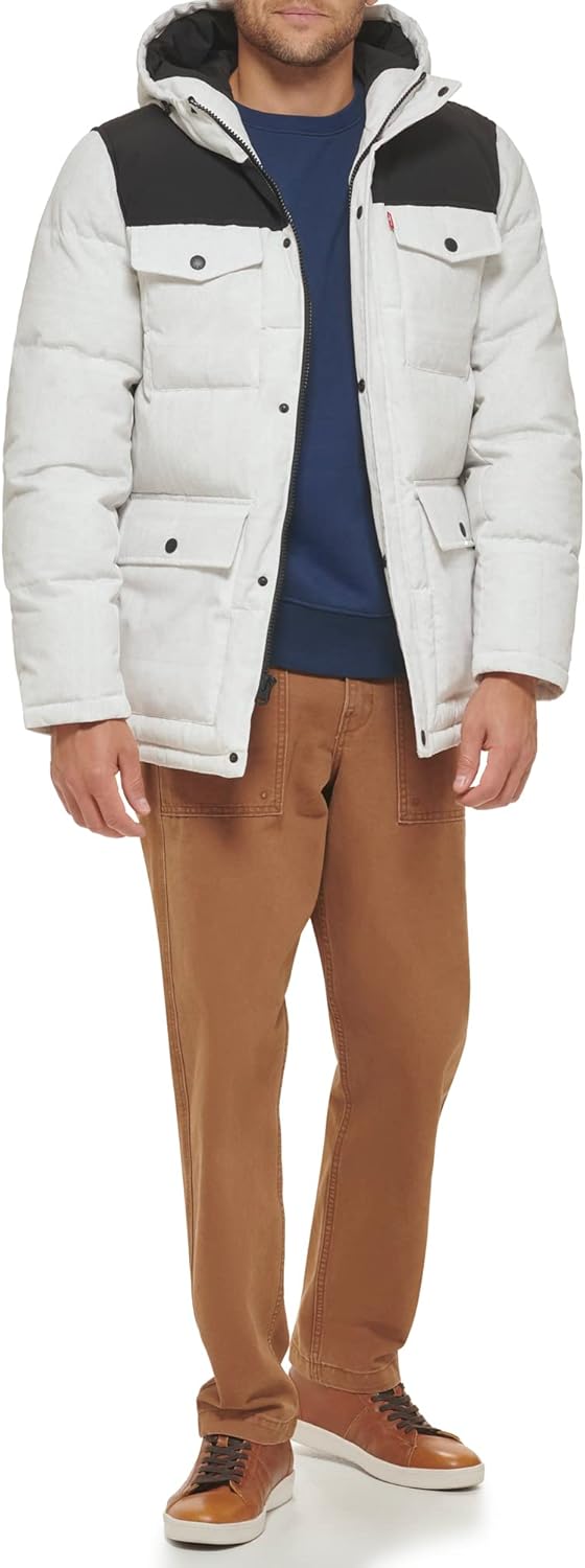 Стеганая парка Levi's для мужчин Arctic Cloth, White Bandana Colorblock — фото 3