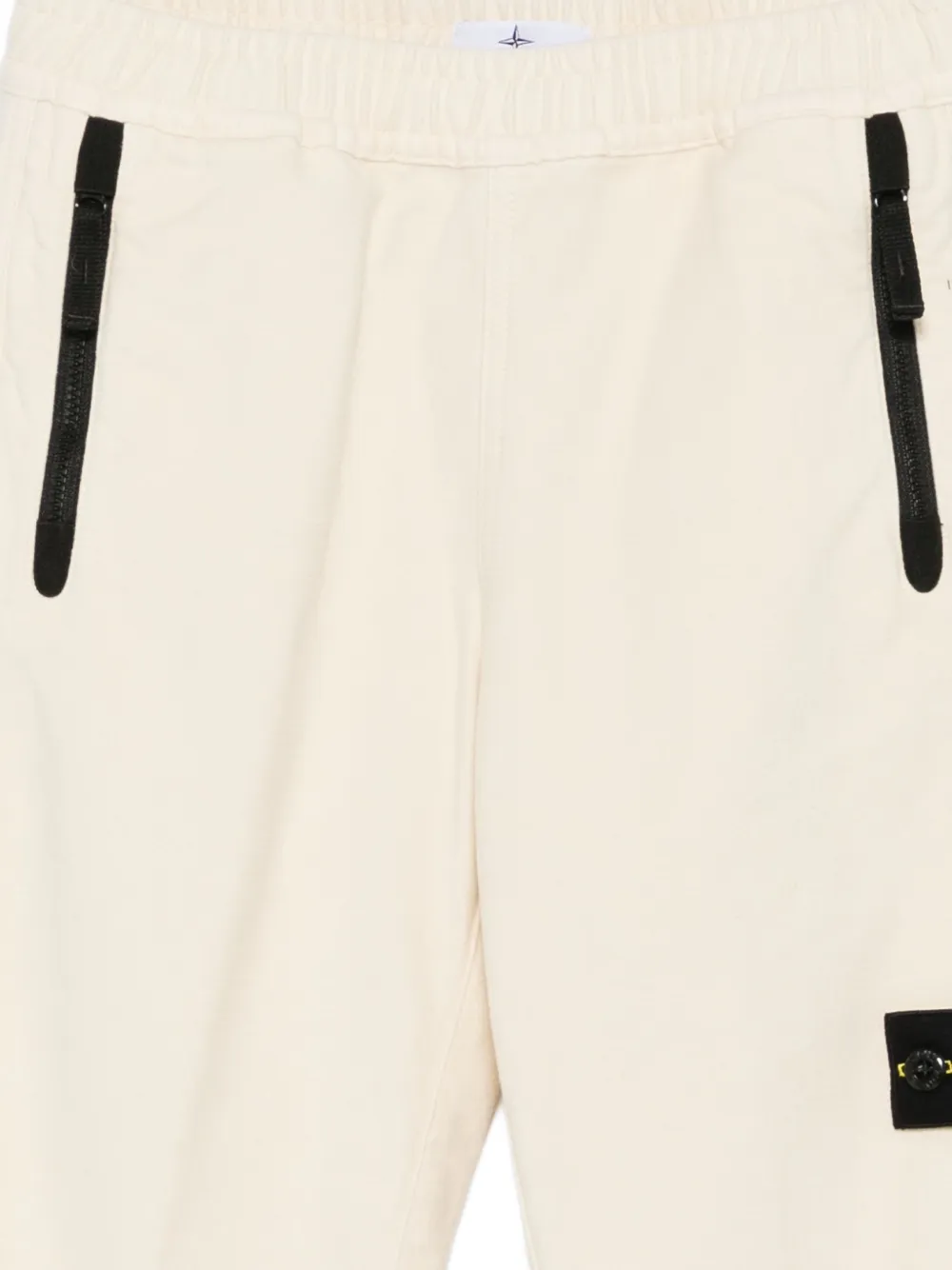 Брюки с карманами на молнии и логотипом Stone Island Junior, белый — фото 3