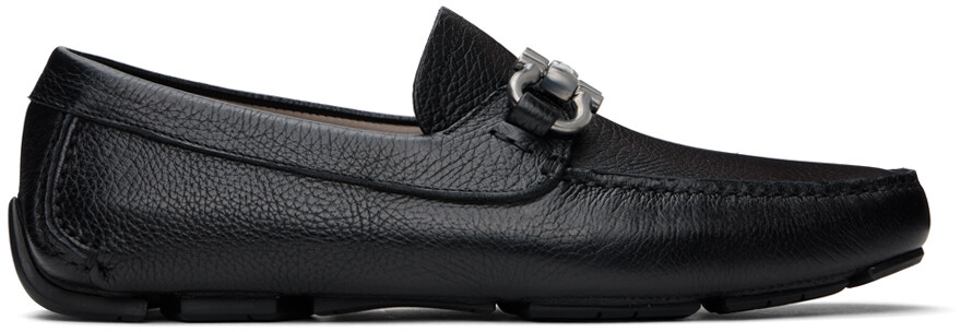 

Черные лоферы с орнаментом Gancini Ferragamo, цвет Black