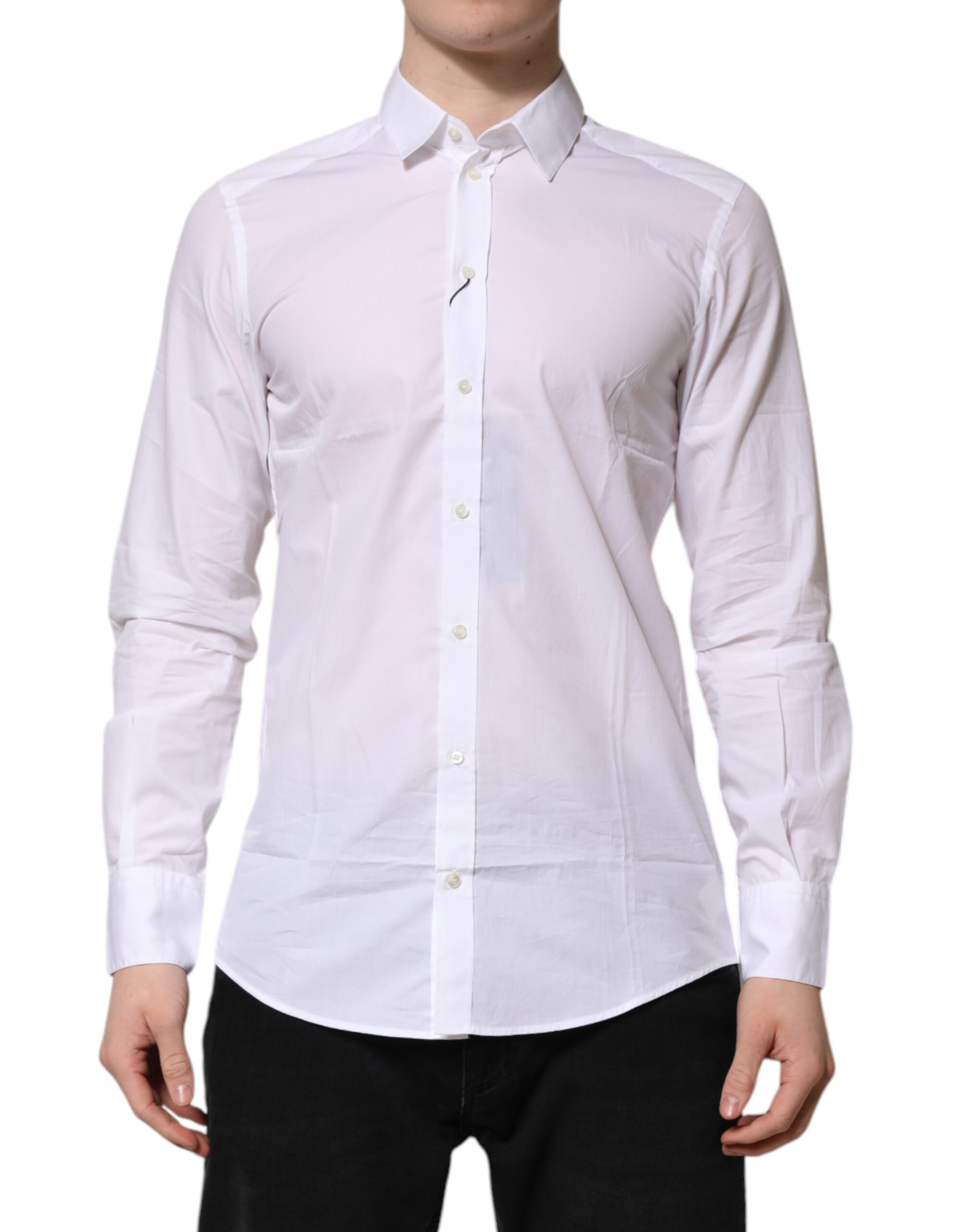 

Белая хлопковая рубашка с длинными рукавами Dolce & Gabbana, White