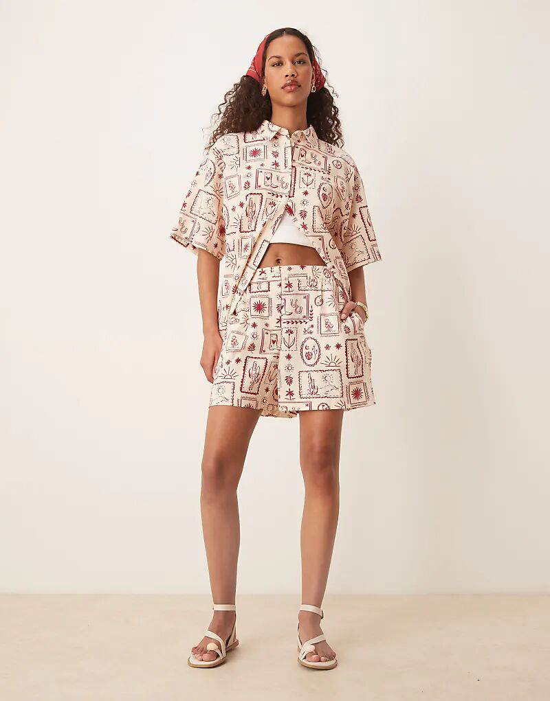 

Льняной комплект одежды ASOS DESIGN с принтом в стиле вестерн