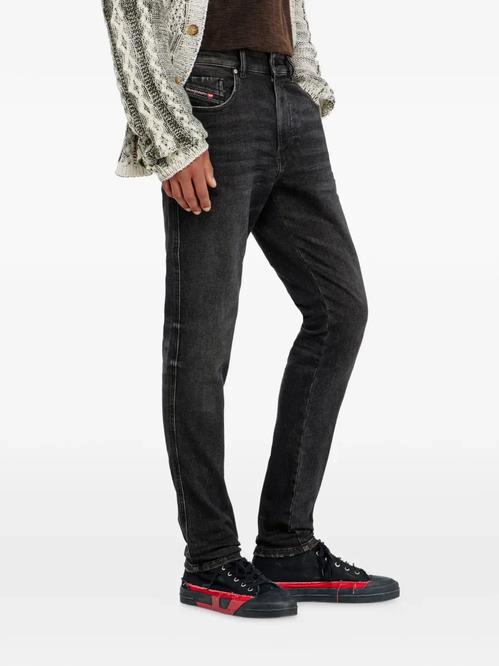 Джинсы узкого кроя 2062 d-strukt joggjeans Diesel, черный — фото 4
